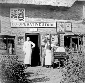 Outside the front of the Co-Operative Stores in Winslow Road in c1910
