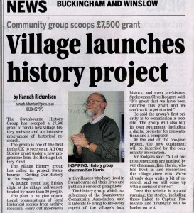 Bucks Advertiser news extract from 30.11.12 edition.