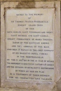 Close up of the Fremantle inscription, Malta