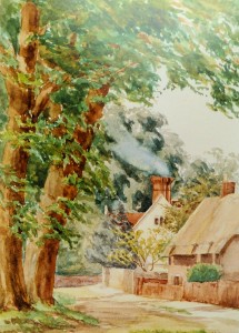 Deverells Farm from the East (painted by the Third Lord Cotteslow in 1886 (T.F.Fremantle)