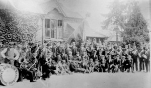 Swanbourne Excelsior Brass Band at the Feast Day Parade, 1912