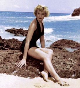 Deborah Kerr beach scene in the 1953 film 'From here to Eternity'.