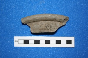 Fragment of Roman pot lip shows the lip turns outwards