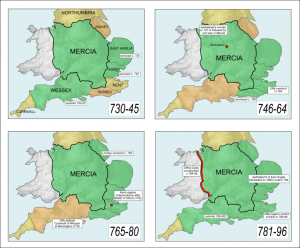 The Kingdom of Mercia expands under King Offa. 