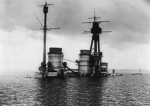 The Hindenberg, scuttled by the Germans in 1919