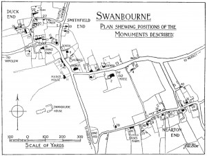 Map drawn up in 1913 marking the positions of buildings regarded as Historic Monuments