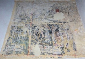 Remains of Medieval paintings in St Swithun's Church, Swanbourne.