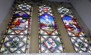 Stained glass windows, St Swithun's Church, Swanbourne.