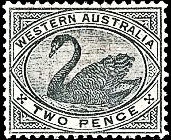 Western Australian stamp showing the black swan.