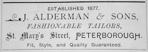 Alderman the tailor advertisement.