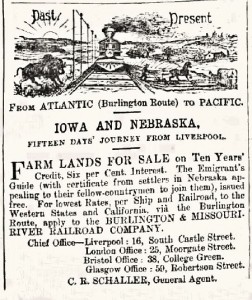 1860's Bucks Herald - Advertising land sales in Iowa and Nebraska.